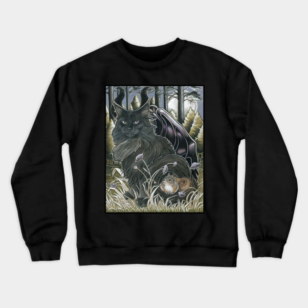 The Dark Forest Cat Spirit Crewneck Sweatshirt by Nat Ewert Art